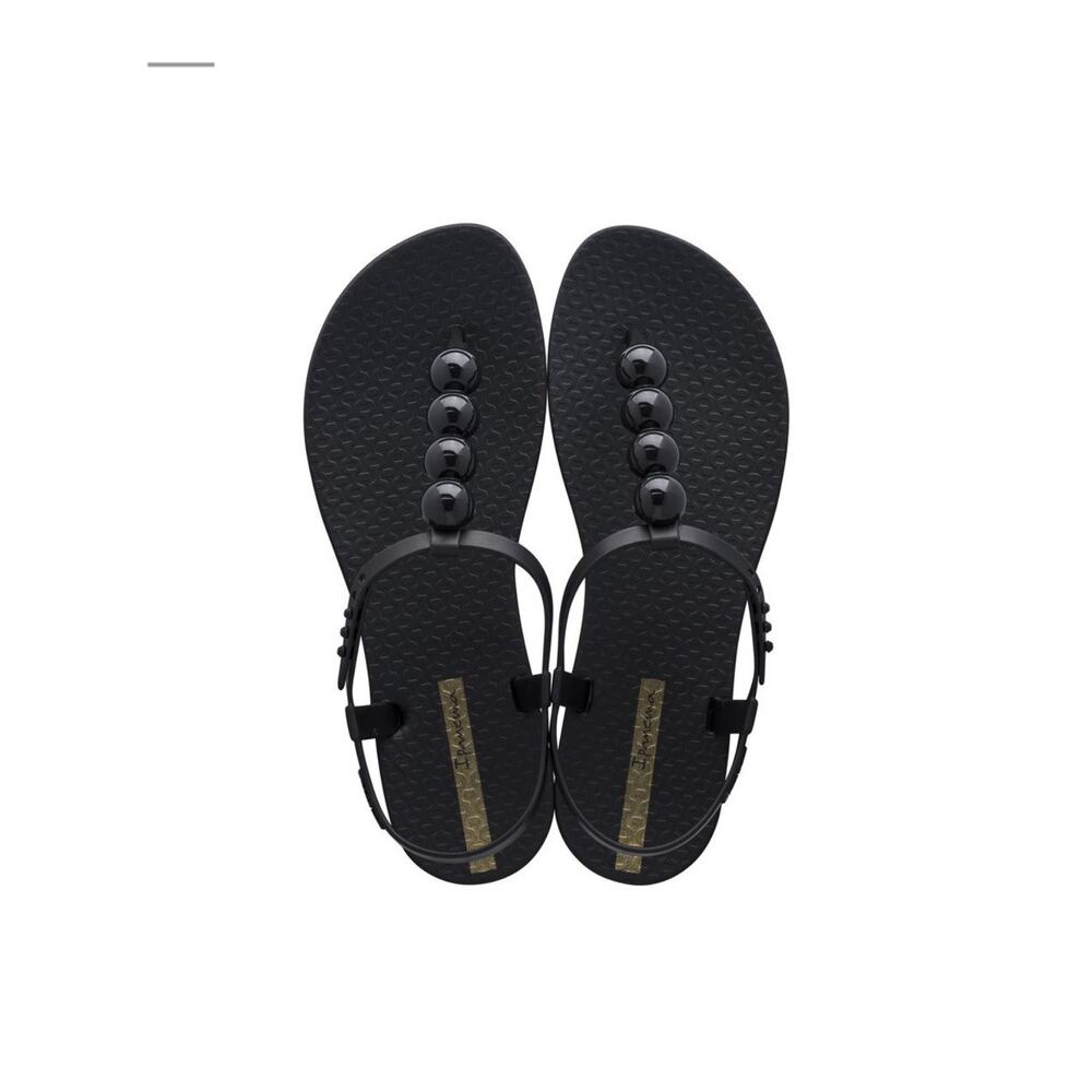 Ipanema Pearl II Black Size 7 Women's Flip Flops Excellent Condition